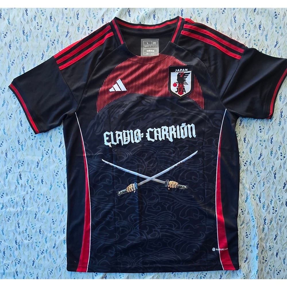 Adidas Eladio Carrion Japan World Tour 2025 Soccer Jersey Black Red Mens L NEW